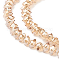 Стеклянные бусины с гальваническим покрытием &nbsp;GLAA-A001-02A-PL04