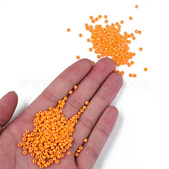 8/0 チェコ不透明ガラスシードビーズ  光沢のある  ラウンド  オレンジ  3x2mm  穴：1mm  約500 G /袋&nbsp;SEED-N004-003A-32