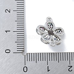 Стойка покрытие латунь микропаве разноцветные кубические цирконии 5-лепестковый цветок соединительные подвески&nbsp;KK-A234-068P