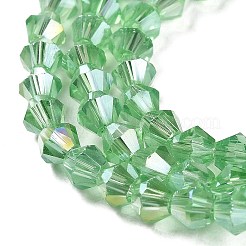 Transparentes perles de verre de galvanoplastie brins&nbsp;GLAA-F029-3mm-A24
