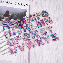 26шт 26 буквы прозрачные подвески из эпоксидной смолы&nbsp;CRES-TA0001-15