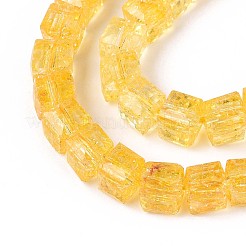 Хрустящие прозрачные стеклянные бусины нити&nbsp;GLAA-N062-6mm-04