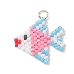 Подвески в виде рыбок из стеклянных бусин&nbsp;PALLOY-MZ01219