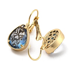 Стеклянные серьги с защелкой EJEW-P269-07KCG