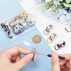 12 комплект двухцветных застежек для подвески сумок из цинкового сплава FIND-WR0008-44