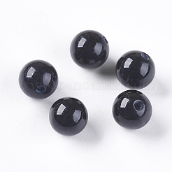 ナチュラルブラックオニキスビーズ  片穴  染め＆加熱  ラウンド  5mm  穴：1mm&nbsp;G-K275-13-5mm