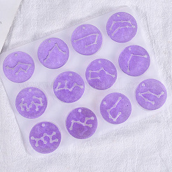 Двенадцать созвездий круглые подвески силиконовые Молды&nbsp;LS-DIY-G073-01