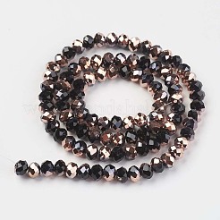 Chapelets de perles en verre opaque électrolytique&nbsp;EGLA-A034-P3mm-N01