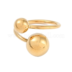 Ионное покрытие (ip) 304 нержавеющая сталь круглое открытое манжетное кольцо для женщин RJEW-C097-07G