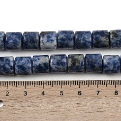 Натуральное синее пятно нитки из бисера яшмы G-G275-D21-10x10mm