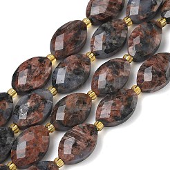 Нити бусин из натурального красного лабрадорита&nbsp;G-A295-A02-01