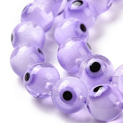 Handgefertigte Murano bösen Blick runde Perle Stränge&nbsp;LAMP-L055-10mm-26