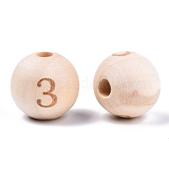 Perle europee di legno naturale non finito&nbsp;WOOD-S045-141A-3