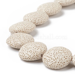 Brins de perles de roche de lave synthétique teintes aux lentilles&nbsp;G-N0103
