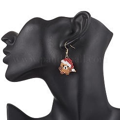 Серьги-подвески из нержавеющей стали 304 со стеклянной рождественской тематикой EJEW-MZ00527-05