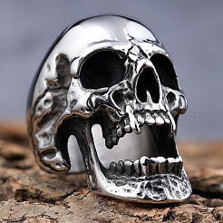 Anillos de dedo de acero inoxidable 304 con calavera para hombre&nbsp;FS-WGF2445-02
