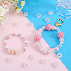 20 pièce de perles européennes en quartz rose naturel&nbsp;G-SP0001-01B-04