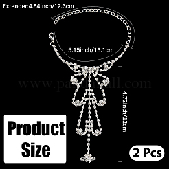 2шт. браслет с теннисным кольцом из кристаллов и страз&nbsp;BJEW-CN0001-17C