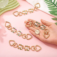 4 шт. 4 цвета ремешок для сумки в форме кошачьей спины из сплава с эмалевым сердцем&nbsp;AJEW-TAC00035