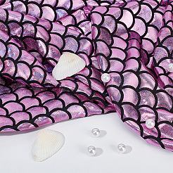 Блестящая голограмма спандекс русалка ткань с принтом рыбьей чешуи&nbsp;AJEW-WH0001-44