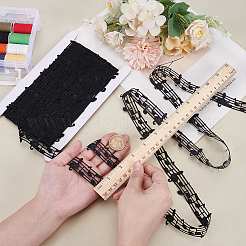 20 ярд полиэстеровой кружевной отделки с музыкальными нотами OCOR-FG0002-83E