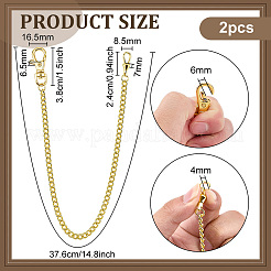 2 Stück Taschenuhrkette mit Eisenclip&nbsp;DIY-PH0035-36G