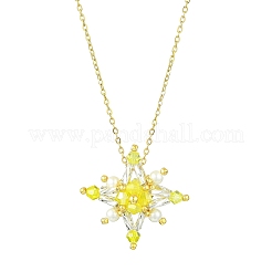 Collane con ciondolo a forma di stella con perline di vetro&nbsp;NJEW-MZ00088-04