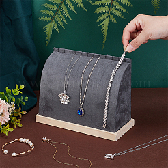 Деревянная наклонная стойка для хранения ожерелий&nbsp;NDIS-WH0001-16A