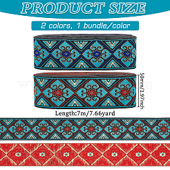 2 пачка 2-х стилей полиэстеровых лент для вышивки в этническом стиле OCOR-FG0002-29