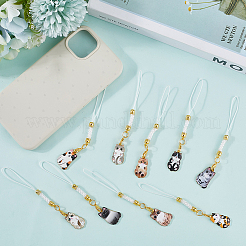 20 шт. 10 стиля эмалевых мобильных ремешков в форме кошки HJEW-SC00133