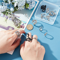 14 шт. набор из 14 колец-манжет в виде змеи и дракона из сплава RJEW-PH0001-13