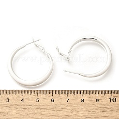女性のための真鍮のフープピアス  銀  36x4.5mm&nbsp;EJEW-A121-18A-S