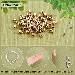 60шт 2 стильные латунные бусины KK-AR0002-54