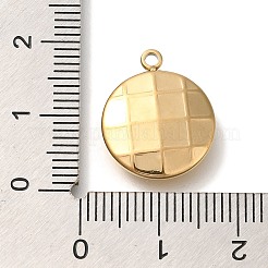 PVD真空メッキ304ステンレスペンダント  フラットラウンドのチャーム  18KGP本金メッキ  17.5x14.5x3.5mm  穴：1.6mm&nbsp;STAS-P371-089G