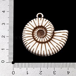 スプレー塗装された不透明アクリルパーツ  模造シェル  巻き貝の形をしたチャーム  34x34x8mm  穴：2.5mm  約88個/500g&nbsp;ACRP-F003-03A