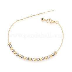 Регулируемые браслеты-слайдеры из латунных бусин для женщин BJEW-T022-17G