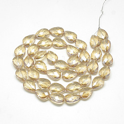 Стеклянные бусины с гальваническим покрытием &nbsp;EGLA-S151-25x18mm-M