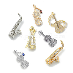 7 шт. 7 стиля музыкальные инструменты сплав горный хрусталь лацкан булавки для рюкзака одежда&nbsp;JEWB-CJ0001-91
