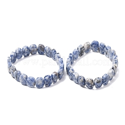 Natürliche blaue Jaspis-Armbänder mit facettierten Perlen&nbsp;BJEW-K251-07M