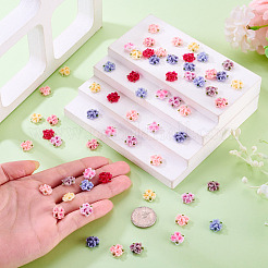 135 Stück 9 Farben Rosenblüten-Harz-Cabochons&nbsp;MRMJ-TA0001-50