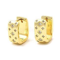 Прямоугольные серьги-подвески с микропаве из кубического циркония из латуни&nbsp;EJEW-L305-08G-02