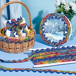 Rubans tressés en polyester métallisé&nbsp;SRIB-WH0011-026A