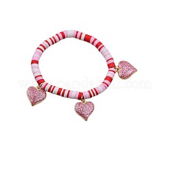 Браслеты с подвесками из цинкового сплава с эмалью ко Дню святого Валентина&nbsp;FS-WG4D636-04