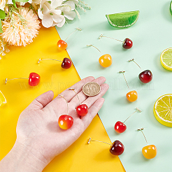 12 шт. серьги-гвоздики из сплава и смолы вишни для женщин&nbsp;EJEW-UN0002-82