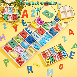 Деревянные пазлы с алфавитом и числами для малышей AJEW-PH0004-29B