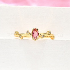 Манжеты из латуни с микро паве кубический цирконий для женщин&nbsp;RJEW-H247-24G