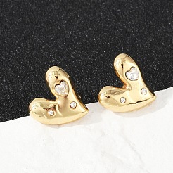 Серьги-гвоздики из нержавеющей стали 304 со стразами&nbsp;EJEW-U046-01G