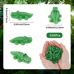 100 pz decorazioni espositive a forma di coccodrillo in resina opaca&nbsp;RESI-SP0001-67B