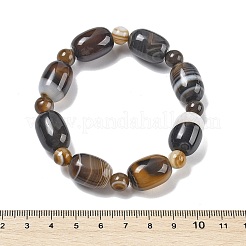 Браслеты из натуральных полосчатых бусин агата&nbsp;G-P570-01M