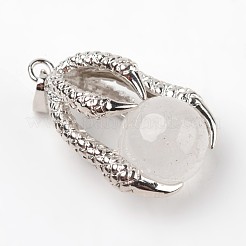 Подвески из сплава орлиного когтя с натуральным кристаллом кварца G-L455-A03